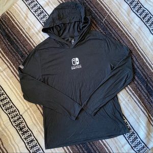 NEW! Dark grey Nintendo Switch hooded tee shirt.